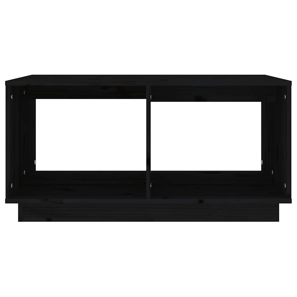 Tavolino da Salotto Nero 80x50x40 cm Legno Massello di Pino | homemem39
