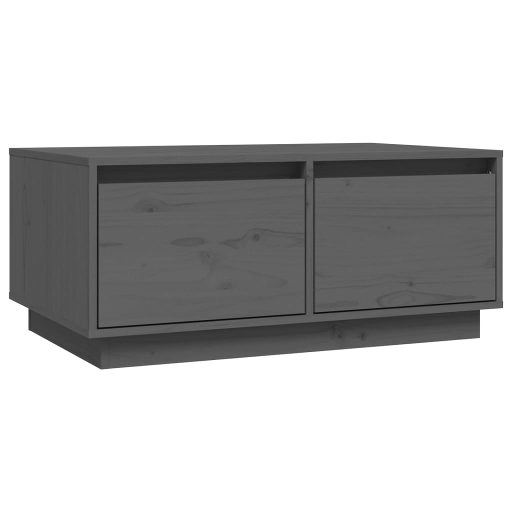 Tavolino da Salotto Grigio 80x50x35 cm Legno Massello di Pino | homemem39