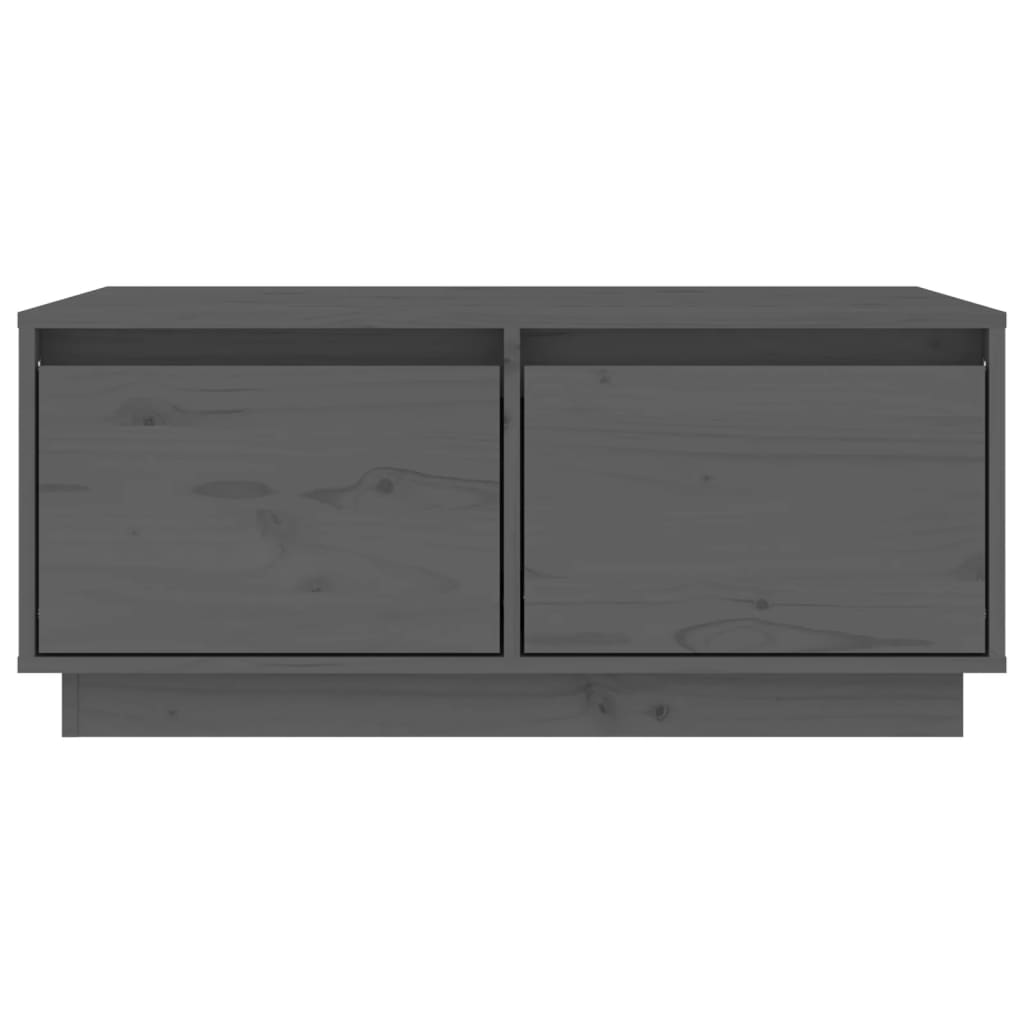 Tavolino da Salotto Grigio 80x50x35 cm Legno Massello di Pino | homemem39