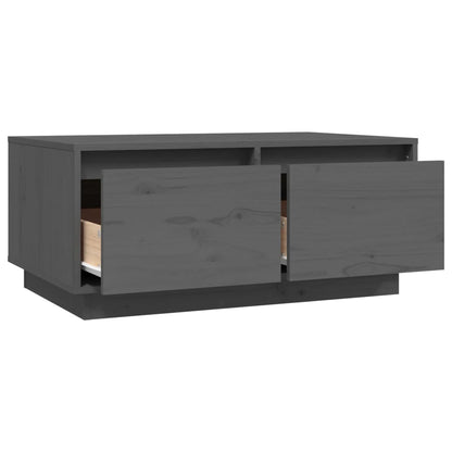 Tavolino da Salotto Grigio 80x50x35 cm Legno Massello di Pino | homemem39