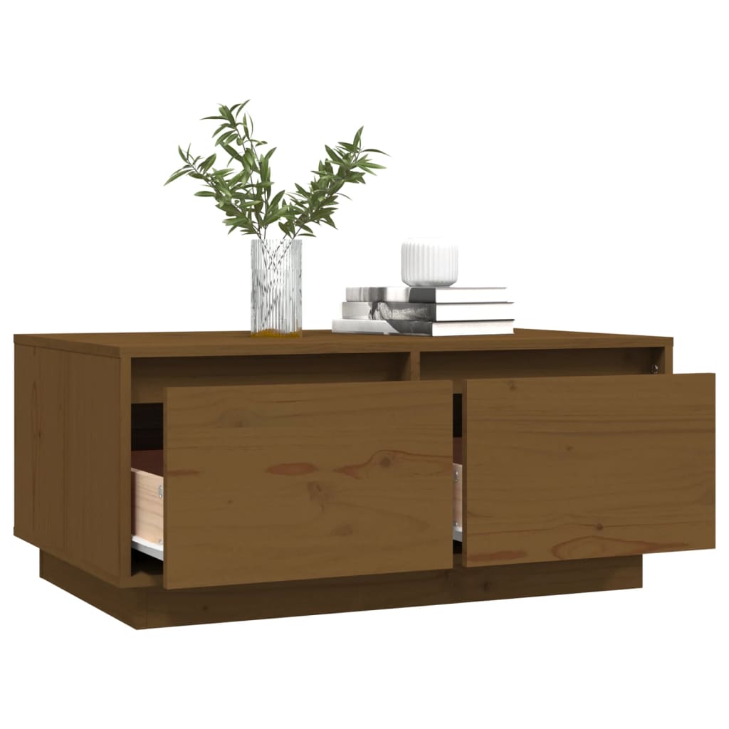 Tavolino da Salotto ambra 80x50x35 cm Legno Massello di Pino | homemem39