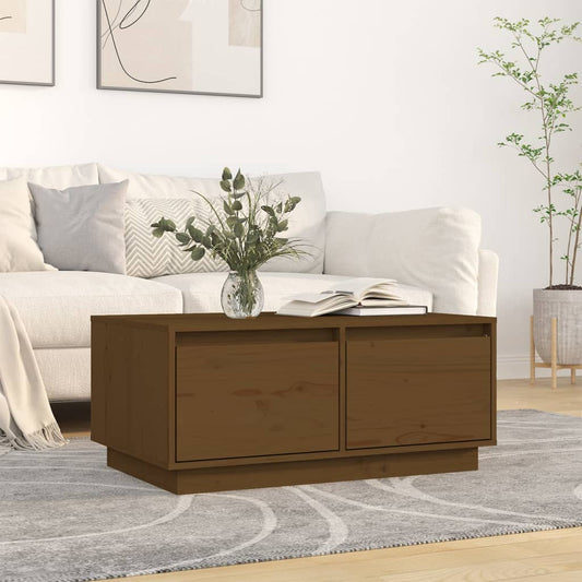 Tavolino da Salotto ambra 80x50x35 cm Legno Massello di Pino | homemem39