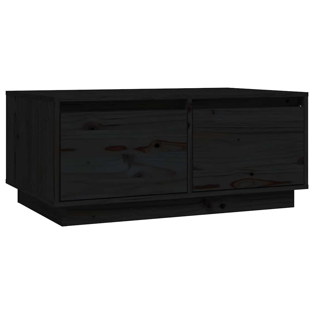 Tavolino da Salotto Nero 80x50x35 cm Legno Massello di Pino | homemem39
