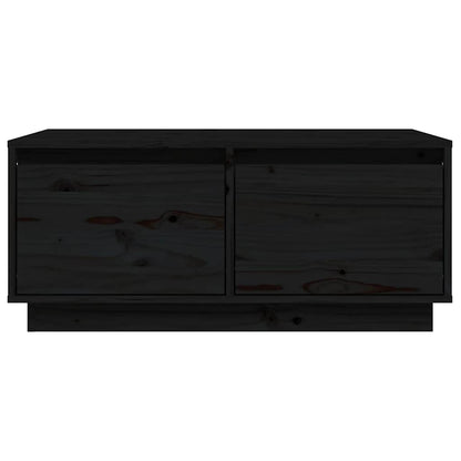 Tavolino da Salotto Nero 80x50x35 cm Legno Massello di Pino | homemem39