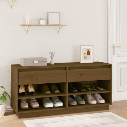 Scarpiera ambra 110x34x52 cm in Legno Massello di Pino - homemem39