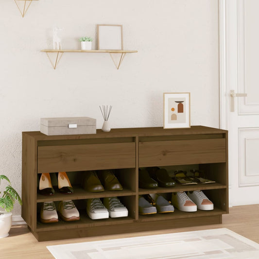 Scarpiera ambra 110x34x52 cm in Legno Massello di Pino - homemem39
