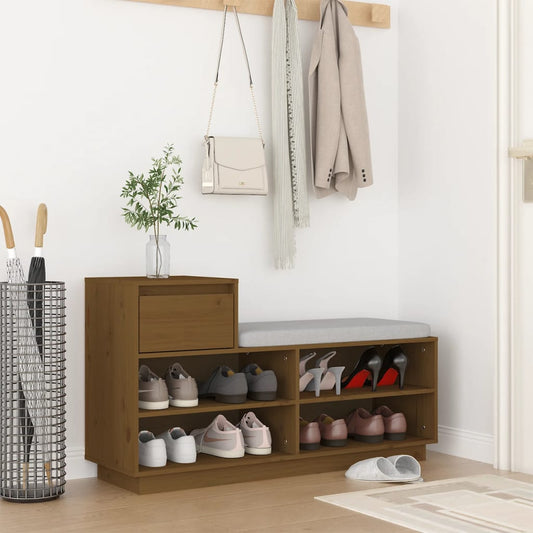 Scarpiera ambra 110x34x61 cm in Legno Massello di Pino - homemem39