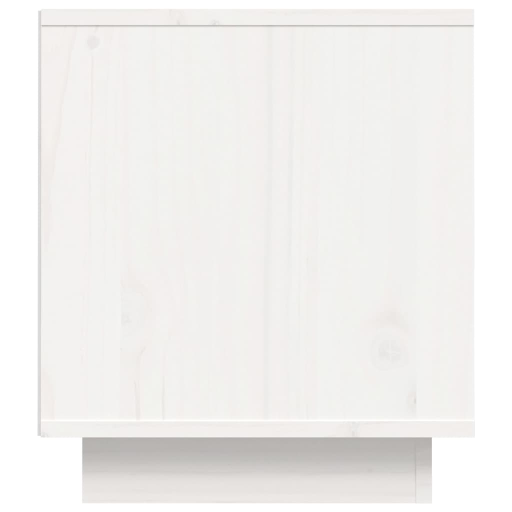 Mobile Porta TV Bianco 80x35x40,5 cm in Legno Massello di Pino - homemem39