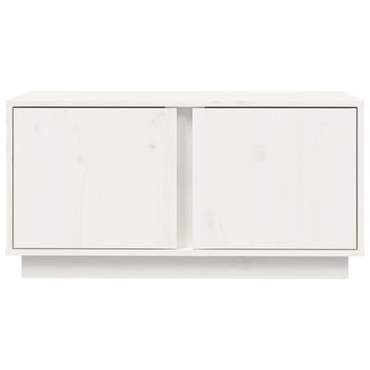 Mobile Porta TV Bianco 80x35x40,5 cm in Legno Massello di Pino