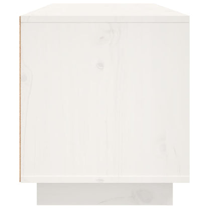 Mobile Porta TV Bianco 80x35x40,5 cm in Legno Massello di Pino