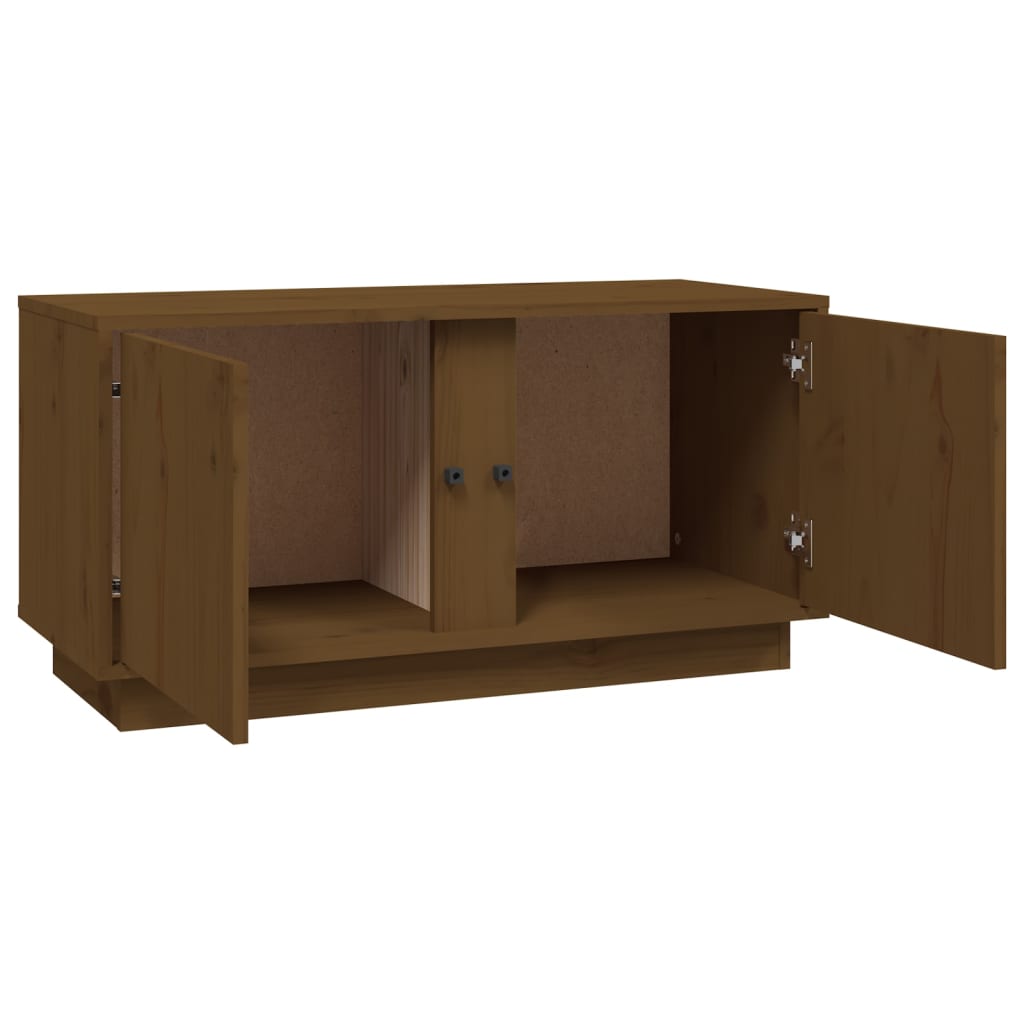 Mobile Porta TV ambra 80x35x40,5 cm in Legno Massello di Pino