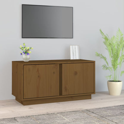Mobile Porta TV ambra 80x35x40,5 cm in Legno Massello di Pino