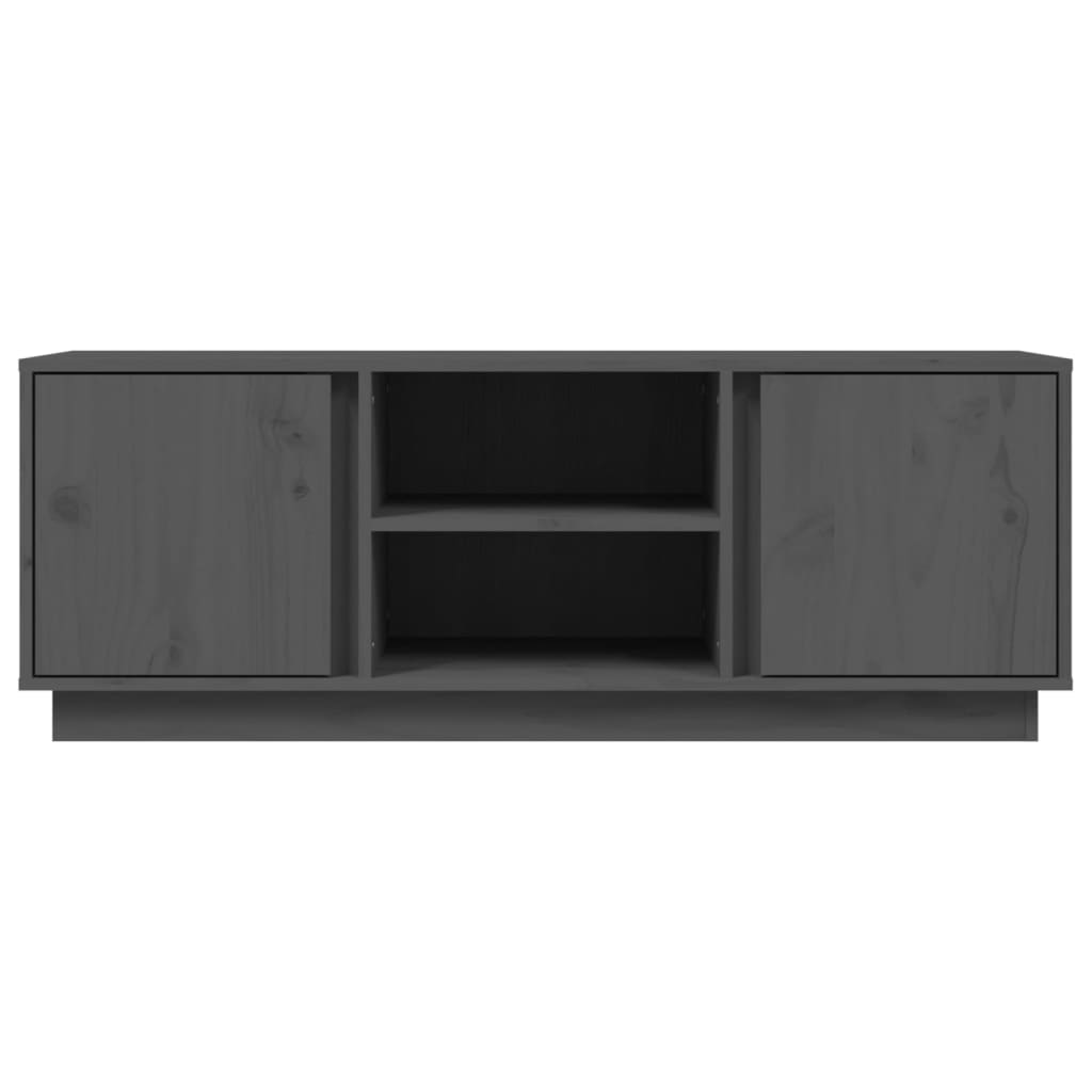 Mobile Porta TV Grigio 110x35x40,5 cm in Legno Massello di Pino - homemem39