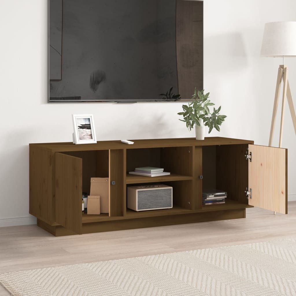 Mobile Porta TV ambra 110x35x40,5 cm in Legno Massello di Pino - homemem39