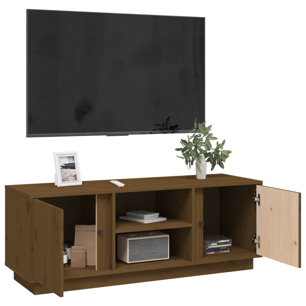 Mobile Porta TV ambra 110x35x40,5 cm in Legno Massello di Pino - homemem39