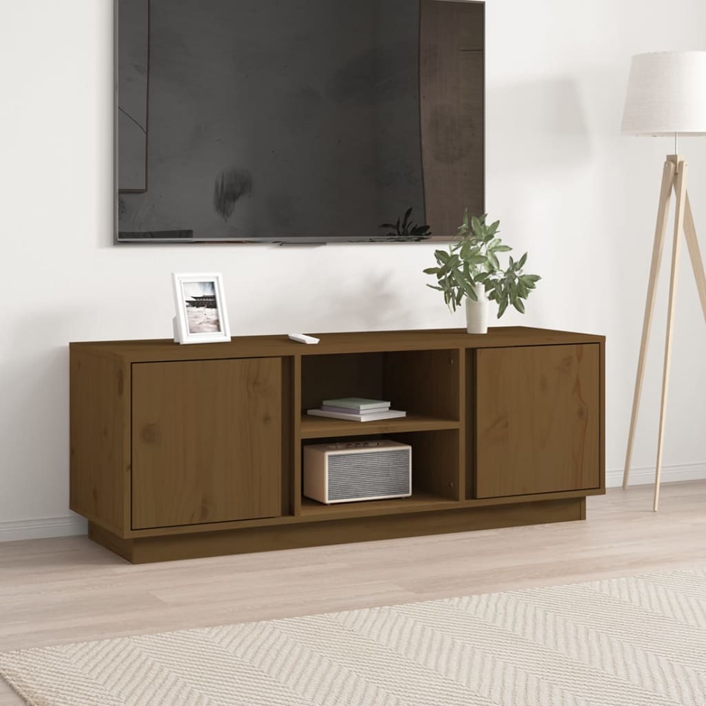 Mobile Porta TV ambra 110x35x40,5 cm in Legno Massello di Pino - homemem39