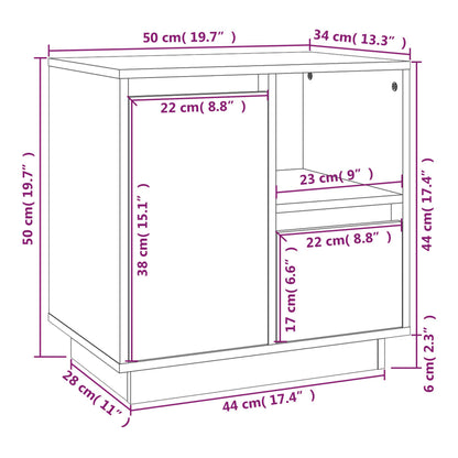 Comodino 50x34x50 cm in Legno Massello di Pino | homemem39