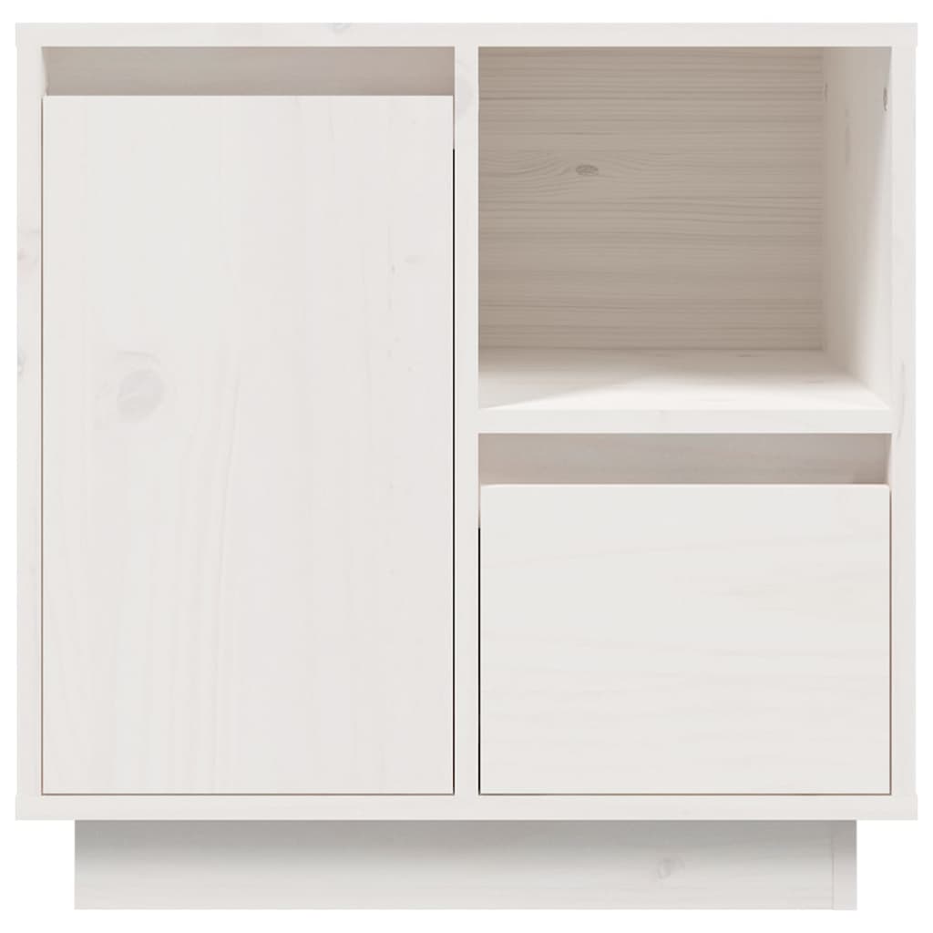 Comodini 2 pz Bianco 50x34x50 cm in Legno Massello di Pino - homemem39