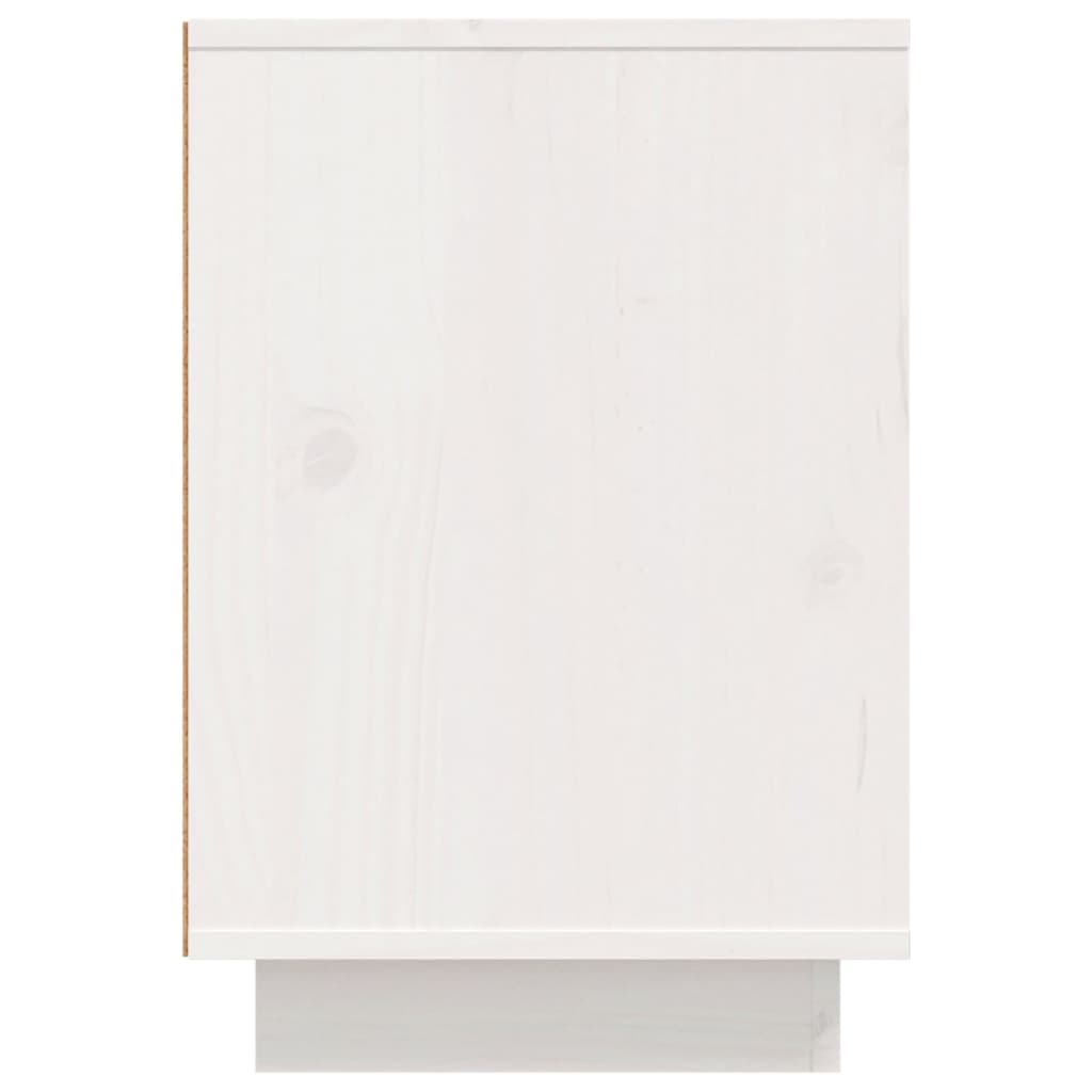 Comodini 2 pz Bianco 50x34x50 cm in Legno Massello di Pino - homemem39