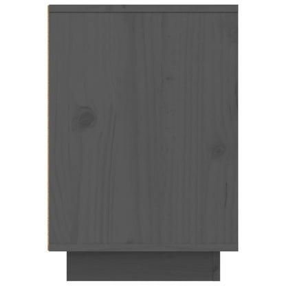 Comodino Grigio 50x34x50 cm in Legno Massello di Pino