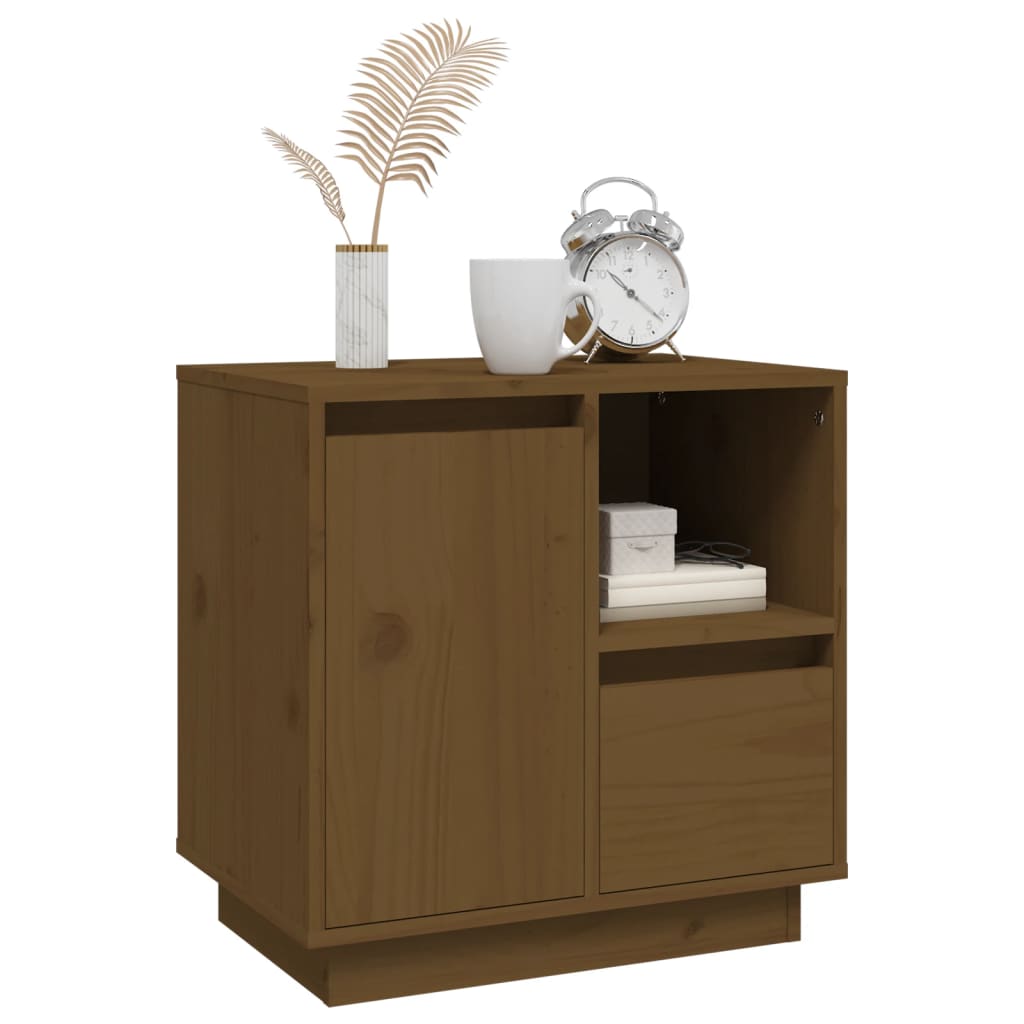Comodini 2 pz ambra 50x34x50 cm in Legno Massello di Pino - homemem39
