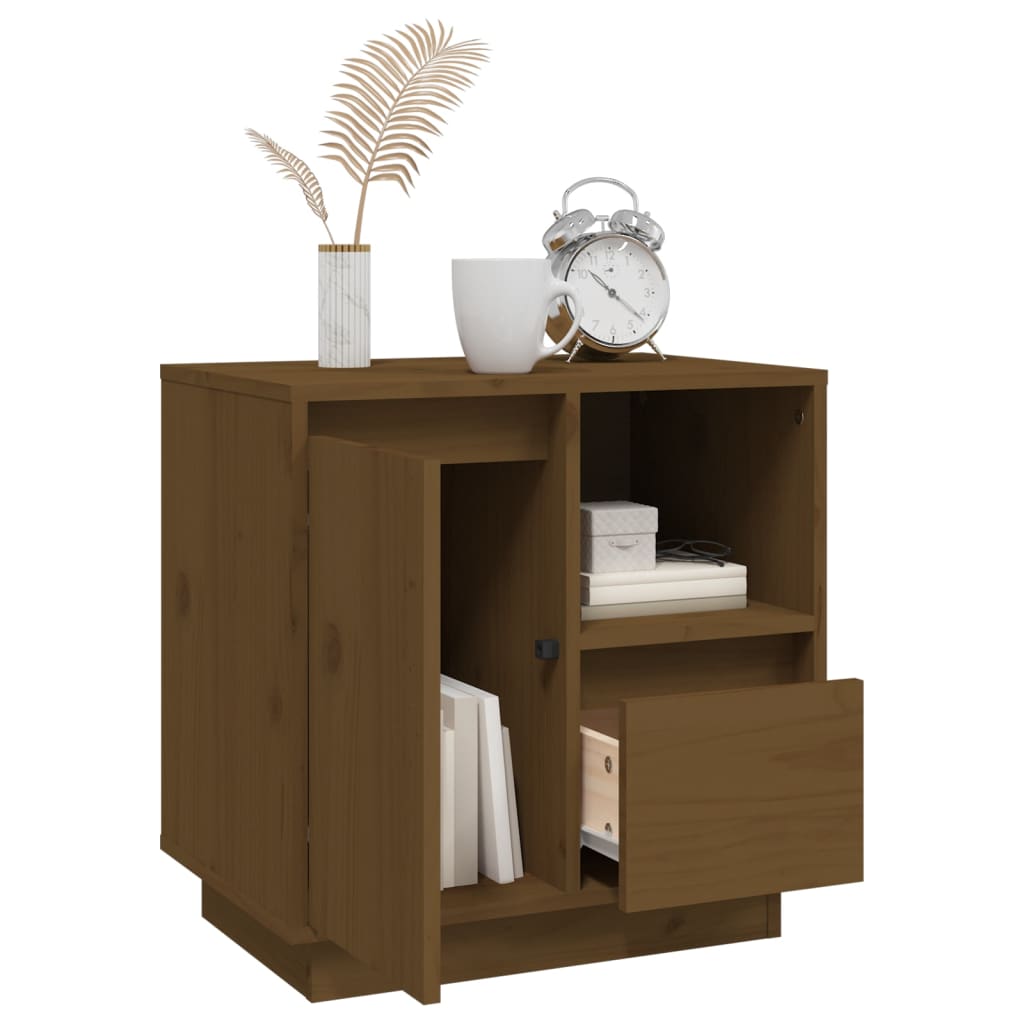 Comodini 2 pz ambra 50x34x50 cm in Legno Massello di Pino - homemem39