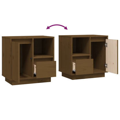 Comodini 2 pz ambra 50x34x50 cm in Legno Massello di Pino - homemem39