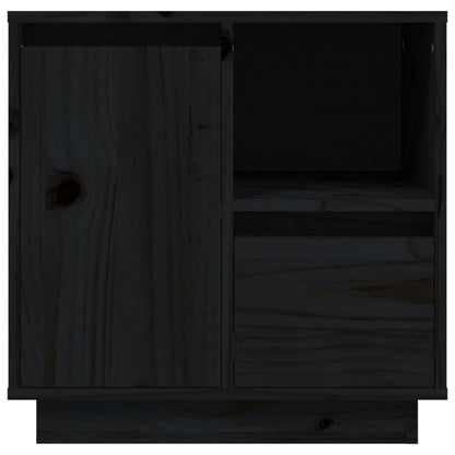 Comodini 2 pz Neri 50x34x50 cm in Legno Massello di Pino - homemem39