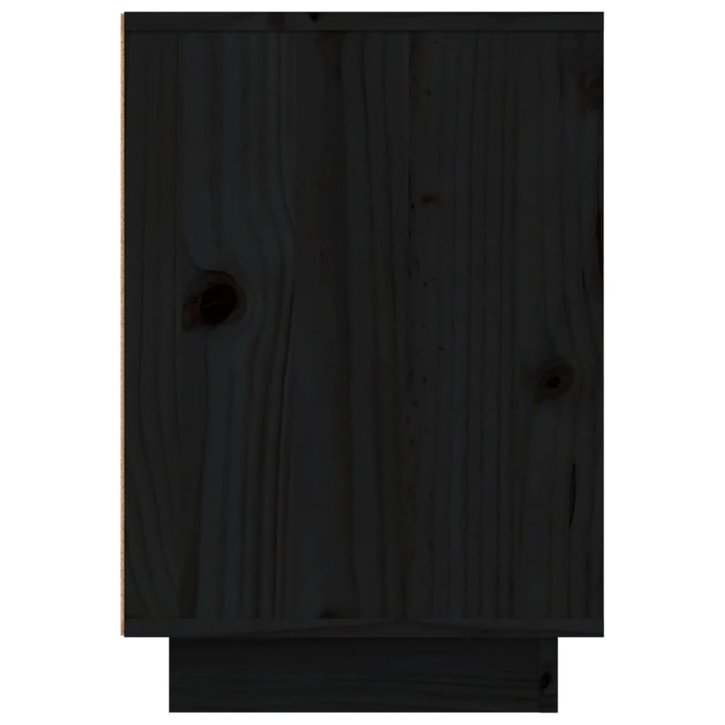 Comodini 2 pz Neri 50x34x50 cm in Legno Massello di Pino - homemem39