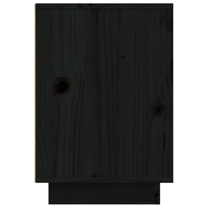 Comodini 2 pz Neri 50x34x50 cm in Legno Massello di Pino - homemem39