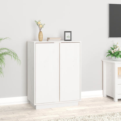 Credenza Bianca 60x35x80 cm in Legno Massello di Pino - homemem39