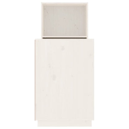 Scrivania Bianca 110x53x117 cm in Legno Massello di Pino - homemem39
