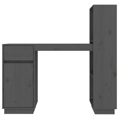 Scrivania Grigia 110x53x117 cm in Legno Massello di Pino - homemem39