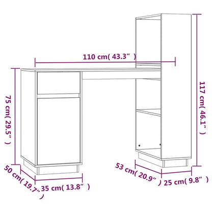 Scrivania ambra 110x53x117 cm in Legno Massello di Pino - homemem39