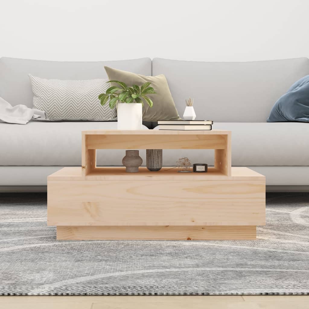 Tavolino da Salotto 80x55x40,5 cm in Legno Massello di Pino | homemem39