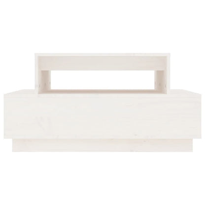 Tavolino da Salotto Bianco 80x55x40,5 cm Legno Massello di Pino | homemem39
