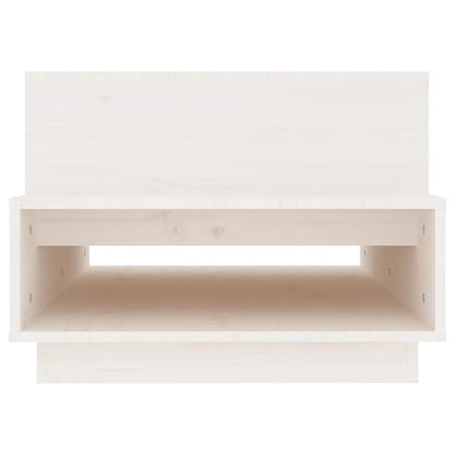 Tavolino da Salotto Bianco 80x55x40,5 cm Legno Massello di Pino | homemem39