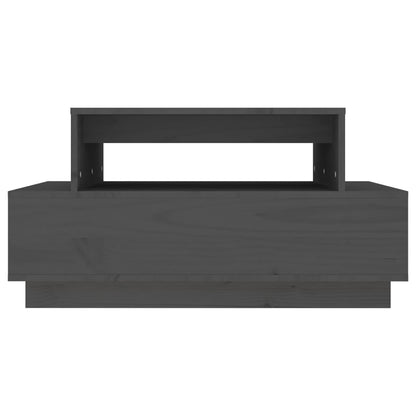 Tavolino da Salotto Grigio 80x55x40,5 cm Legno Massello di Pino