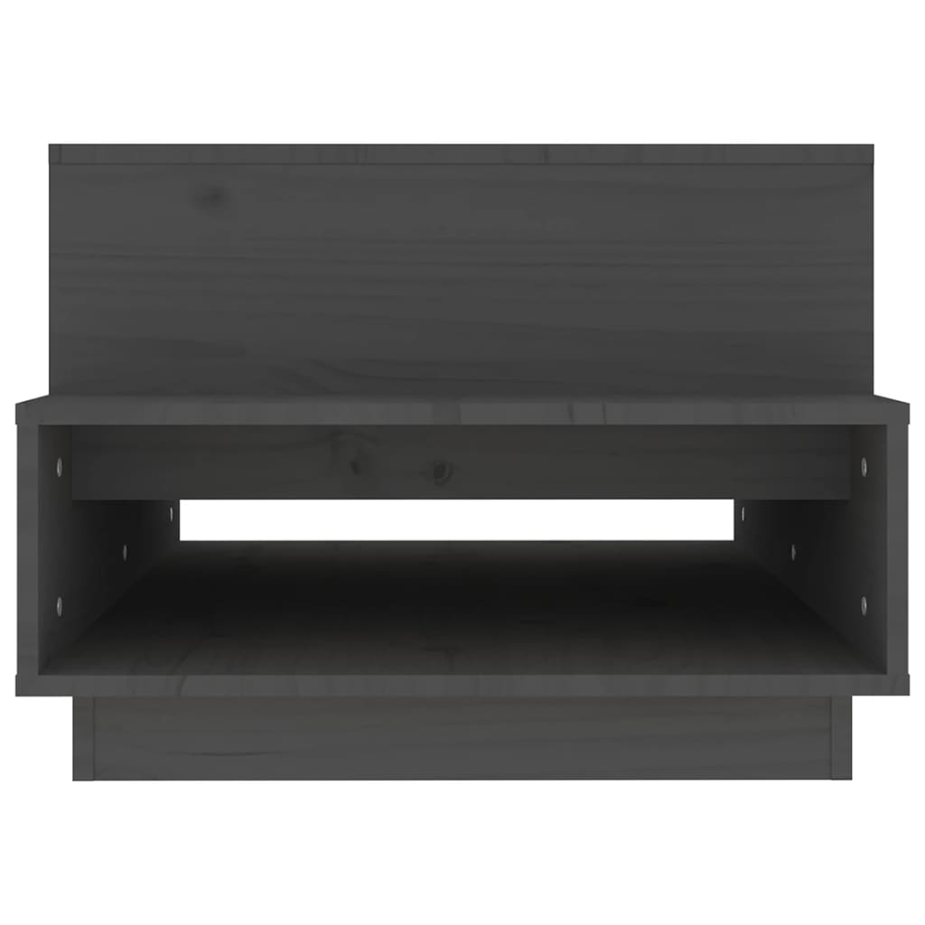 Tavolino da Salotto Grigio 80x55x40,5 cm Legno Massello di Pino