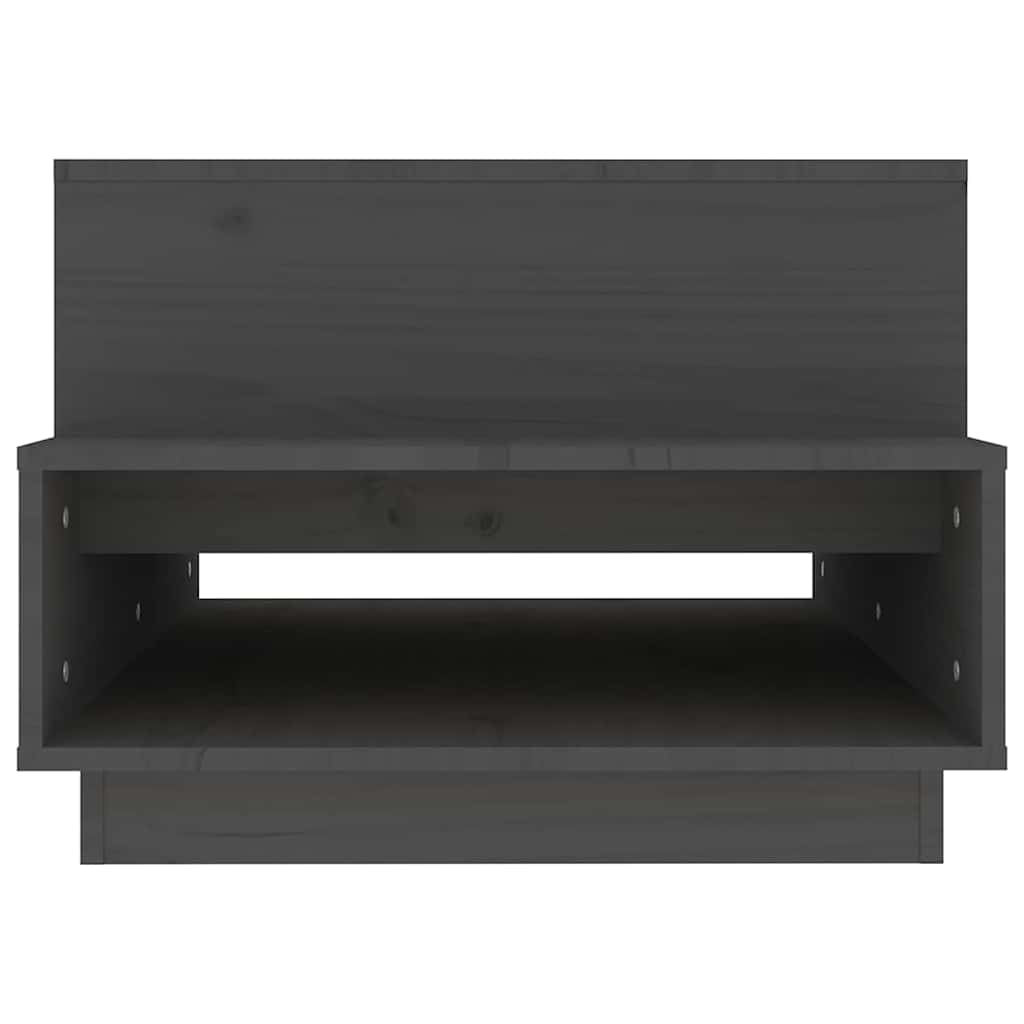 Tavolino da Salotto Grigio 80x55x40,5 cm Legno Massello di Pino