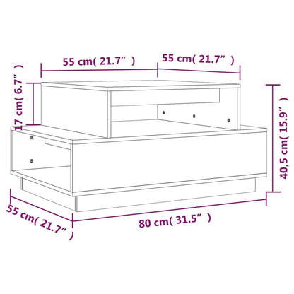 Tavolino da Salotto Grigio 80x55x40,5 cm Legno Massello di Pino | homemem39