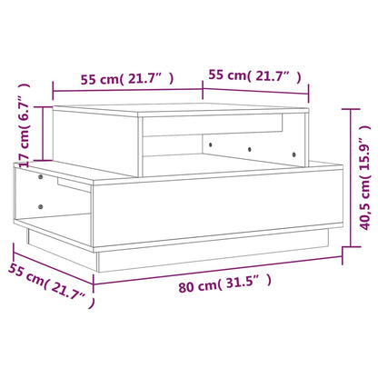 Tavolino da Salotto ambra 80x55x40,5 cm Legno Massello di Pino | homemem39