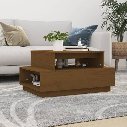 Tavolino da Salotto ambra 80x55x40,5 cm Legno Massello di Pino | homemem39