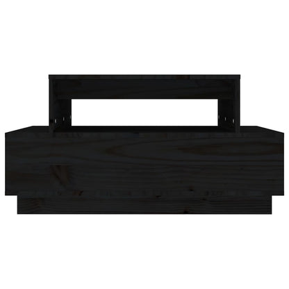 Tavolino da Salotto Nero 80x55x40,5 cm Legno Massello di Pino | homemem39