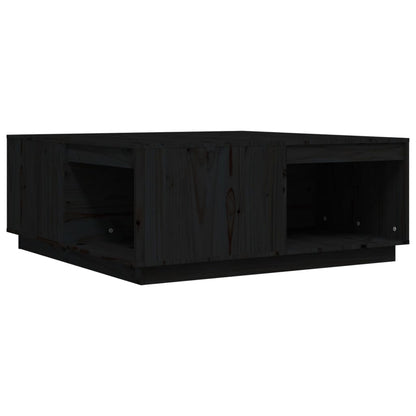 Tavolino da Salotto Nero 100x101x40,5 cm Legno Massello di Pino | homemem39
