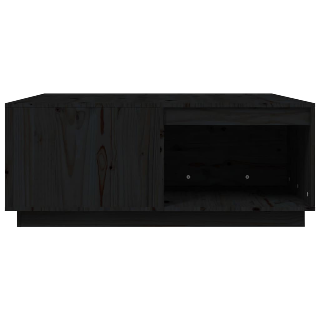 Tavolino da Salotto Nero 100x101x40,5 cm Legno Massello di Pino | homemem39