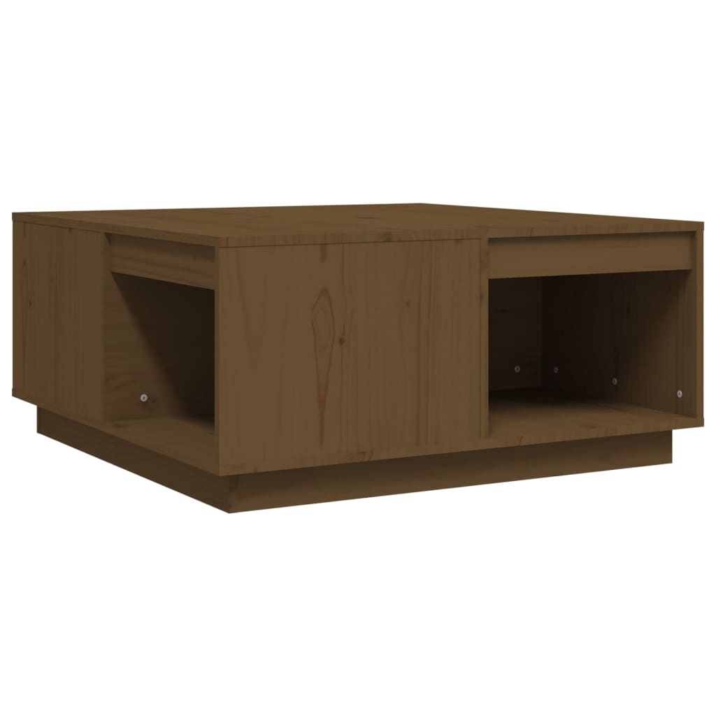 Tavolino da Salotto ambra 80x81x36,5 cm Legno Massello di Pino | homemem39