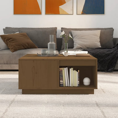 Tavolino da Salotto ambra 80x81x36,5 cm Legno Massello di Pino | homemem39
