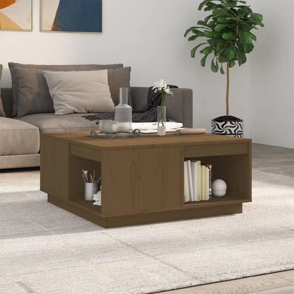 Tavolino da Salotto ambra 80x81x36,5 cm Legno Massello di Pino | homemem39
