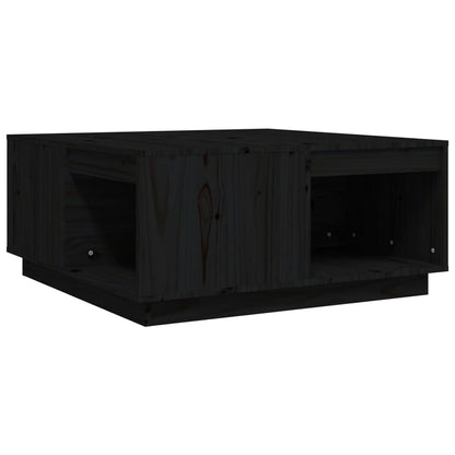 Tavolino da Salotto Nero 80x81x36,5 cm Legno Massello di Pino | homemem39